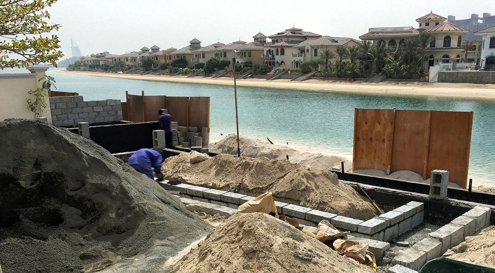 Palm Jumeirah Villa during construction